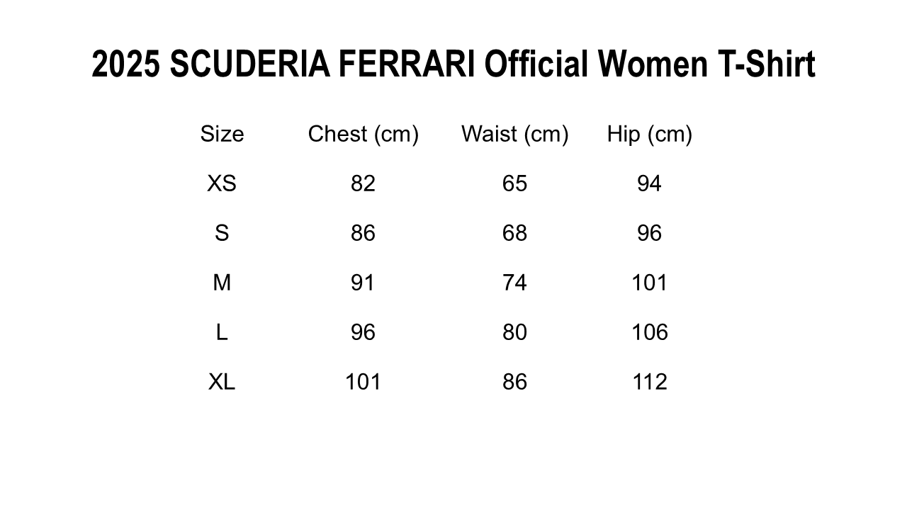 2025 SCUDERIA FERRARI Official F1 Women's Team T-Shirt