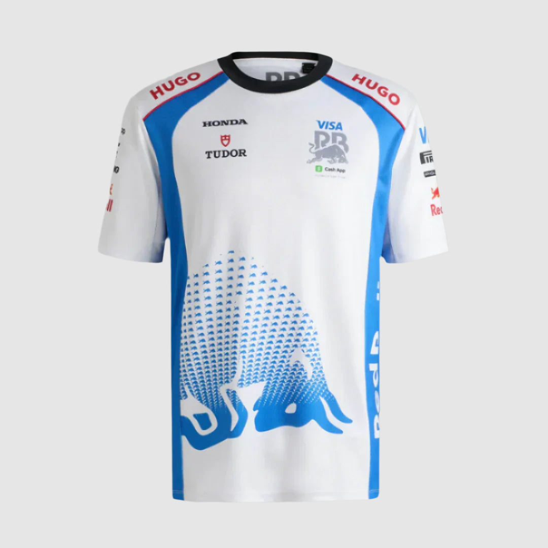 Front view of 2025 Visa Cash App RB F1 Polo Shirt
