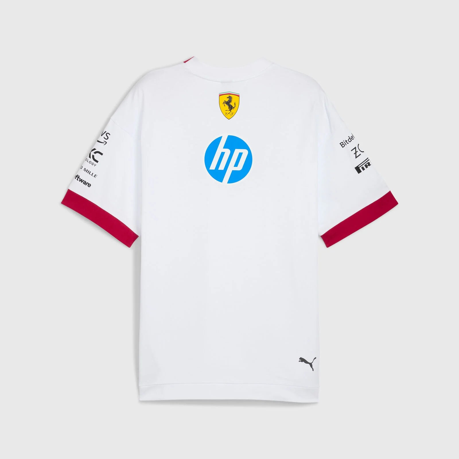 Back design of Scuderia Ferrari F1 Miami T-Shirt in white
