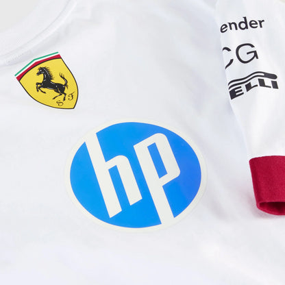 Close-up of HP sponsor logo on Ferrari F1 T-Shirt 2025