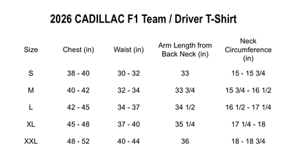 2026 CADILLAC F1 BOTTAS 77 DRIVER T-SHIRT