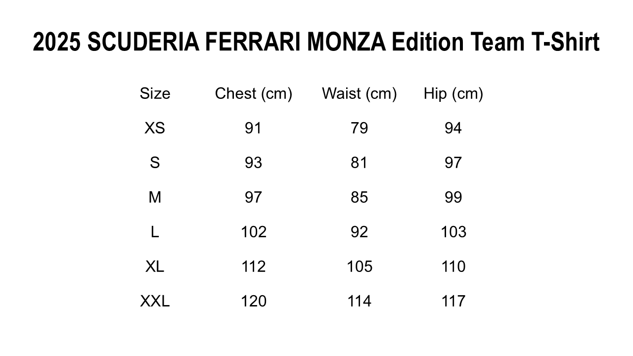 2025 SCUDERIA FERRARI Official F1 Monza Team T-Shirt