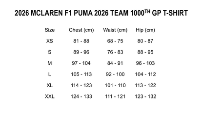 2026 MCLAREN F1 PUMA TEAM 1000TH GP T-SHIRT