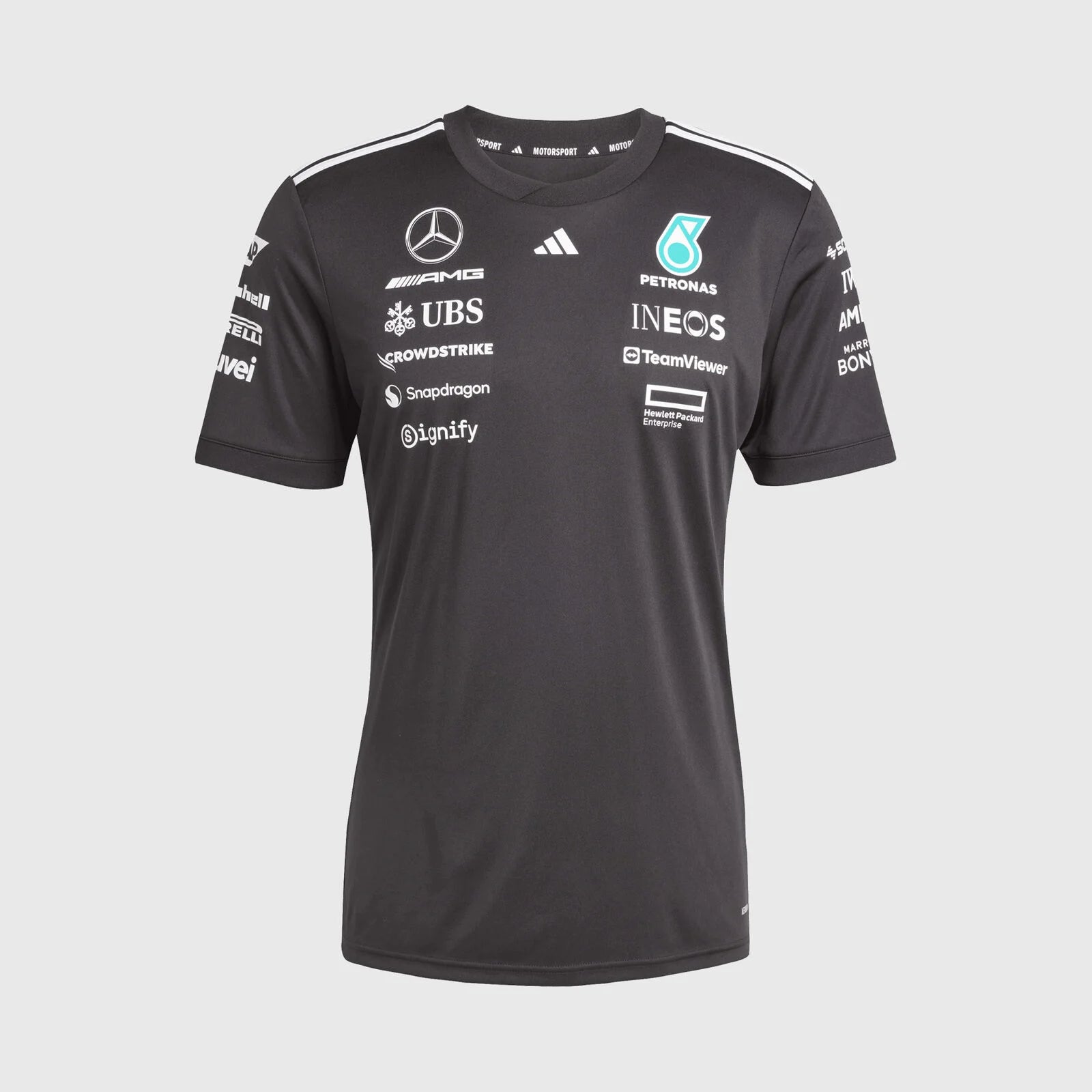 Front view of 2025 Mercedes-AMG F1 Team T-Shirt (Adidas edition)