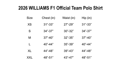 2026 ATLASSIAN WILLIAMS F1 TEAM LINE TECH POLO SHIRT