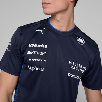 Close-up of team and sponsor logos on chest