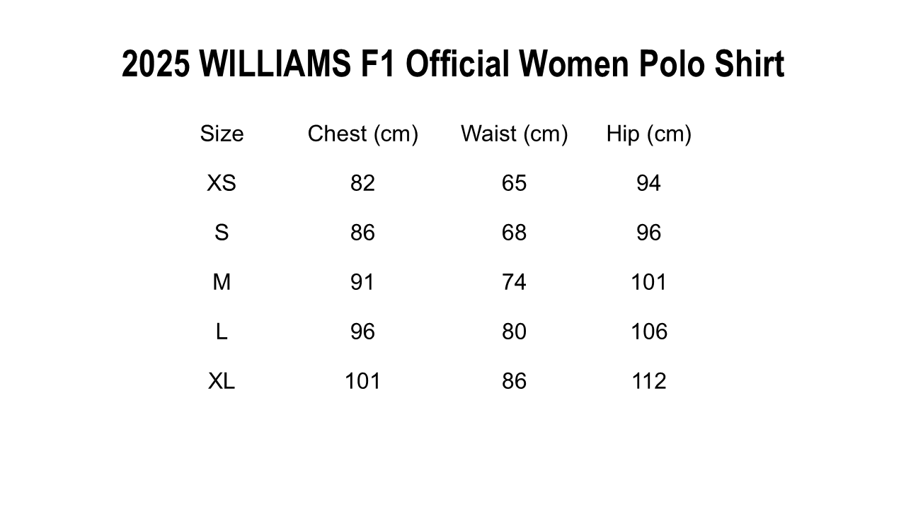 2025 WILLIAMS RACING Official F1 Women's Team Polo Shirt