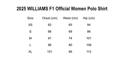 2025 WILLIAMS RACING Official F1 Women's Team Polo Shirt